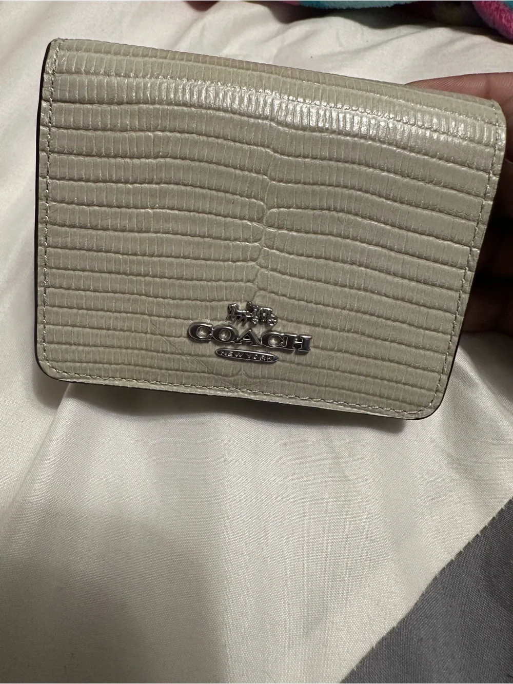 Coach -Embossed Leather Wallet - Light Green